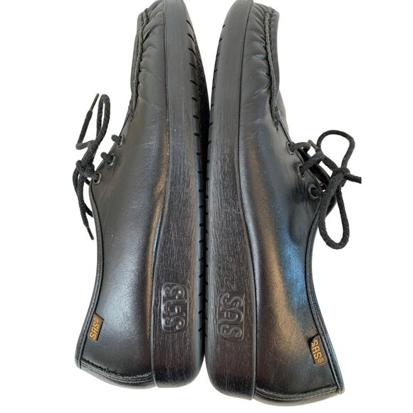 SAS Siesta Black Leather Lace-Up Loafers Size 8S USA EUC USA M10098 - Picture 5 of 12